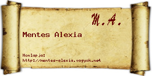 Mentes Alexia névjegykártya